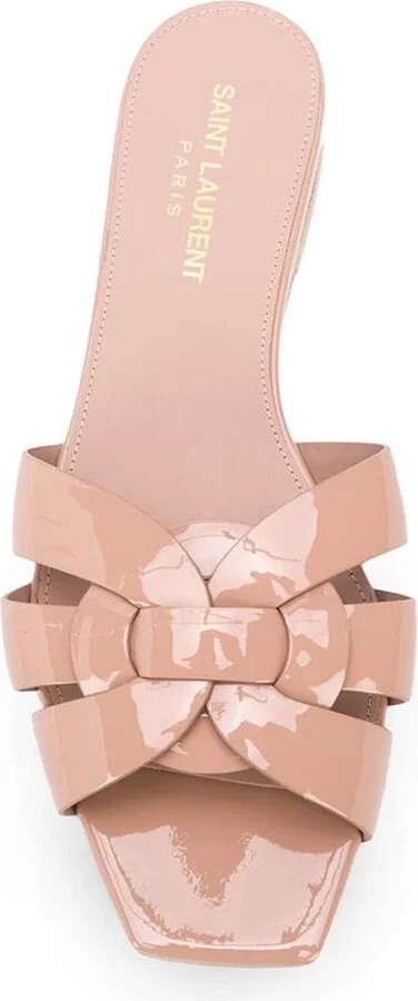 Saint Laurent Tribute Leather Flat Sandals - Image 4
