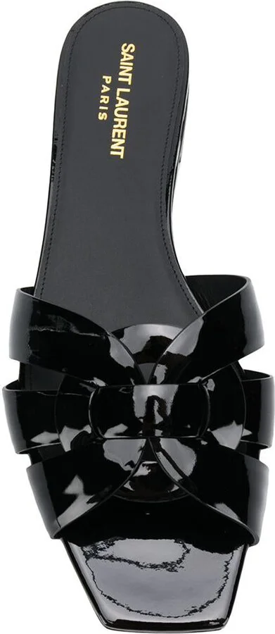 Saint Laurent Tribute Leather Flat Sandals - Image 4