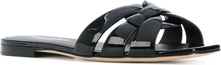 Saint Laurent "Tribute" Leather Mules Flat - Image 2