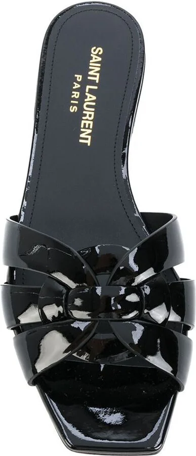 Saint Laurent "Tribute" Leather Mules Flat - Image 4
