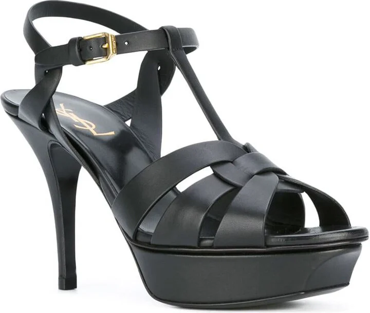 Saint Laurent Tribute Leather Sandals - Image 3