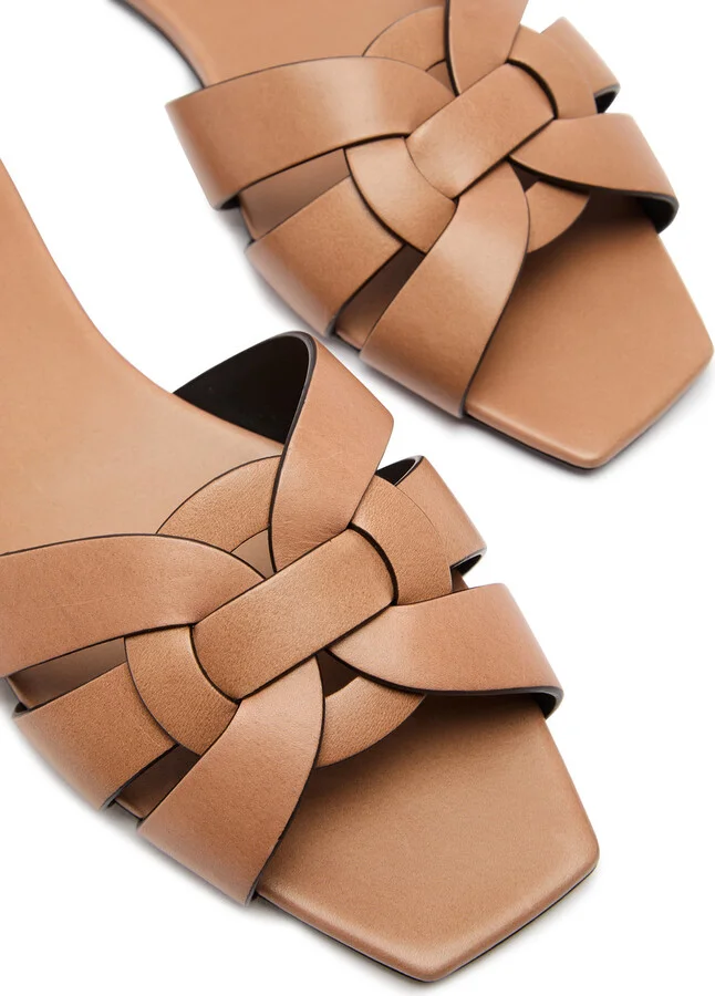 Saint Laurent Tribute Leather Sliders - Image 3