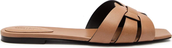 Saint Laurent Tribute Leather Sliders