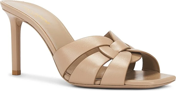 Saint Laurent Tribute Mule Sandal in Beige - Image 2