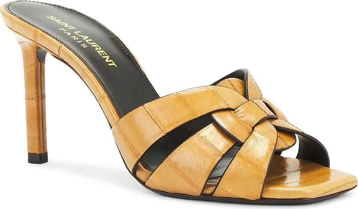 Saint Laurent Tribute Mule Sandal in Brown - Image 2