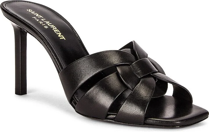 Saint Laurent Tribute Mules in Black - Image 2