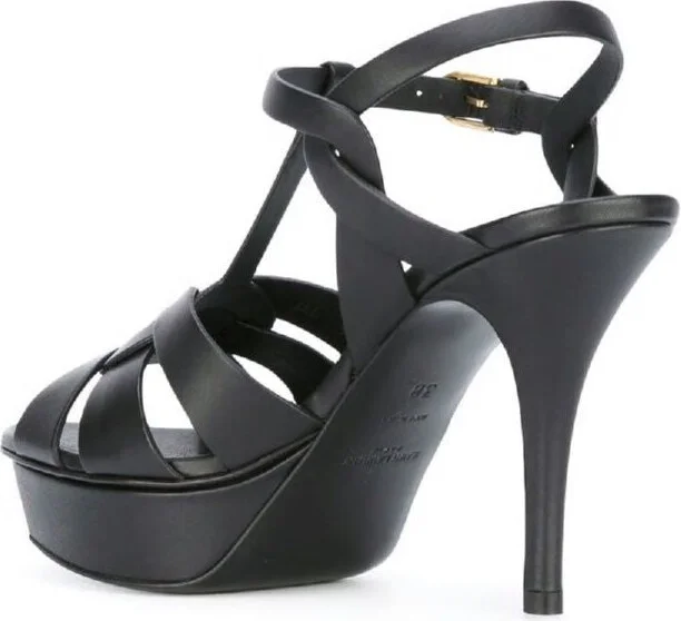 Saint Laurent Tribute Platform Sandals In Smooth Leather Shoes - Image 7