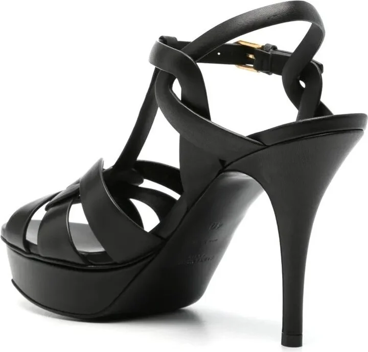 Saint Laurent Tribute Platform Sandals In Smooth Leather Shoes - Image 9