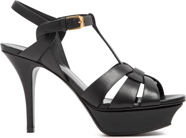 Saint Laurent Tribute Platform Sandals In Smooth Leather Shoes - Image 11