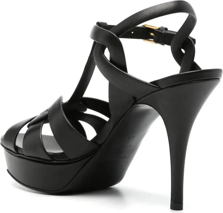 Saint Laurent Tribute Platform Sandals In Smooth Leather Shoes - Image 3