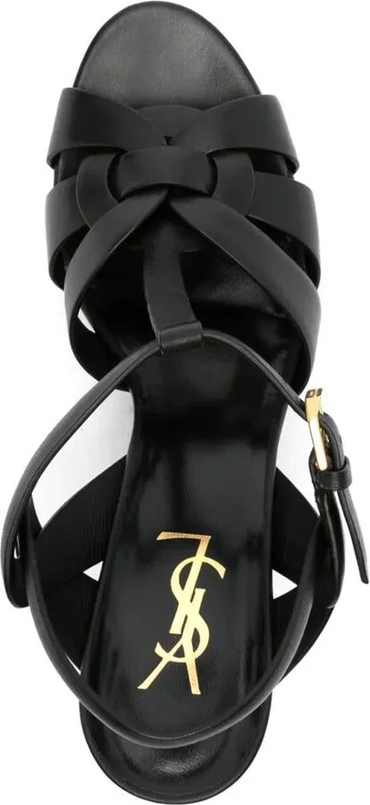 Saint Laurent Tribute Platform Sandals In Smooth Leather Shoes - Image 4