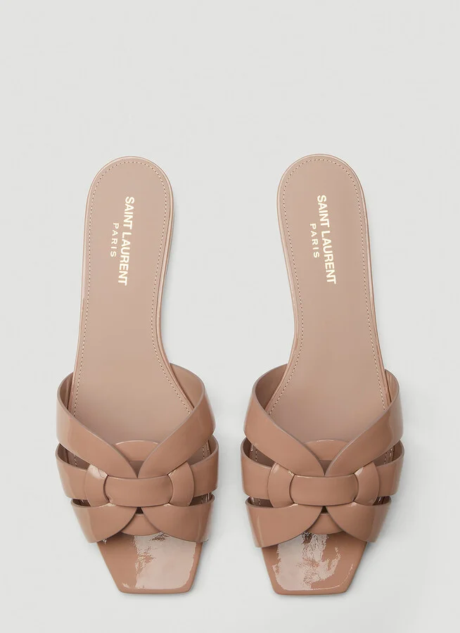 Saint Laurent Tribute Slides - Woman Slides Beige Eu - 39 - Image 2