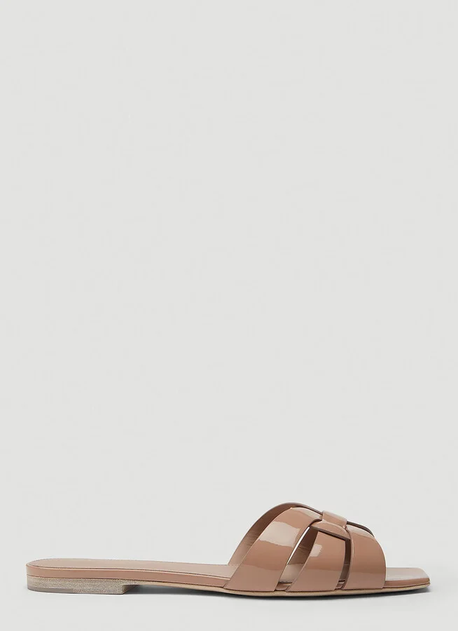 Saint Laurent Tribute Slides - Woman Slides Beige Eu - 39
