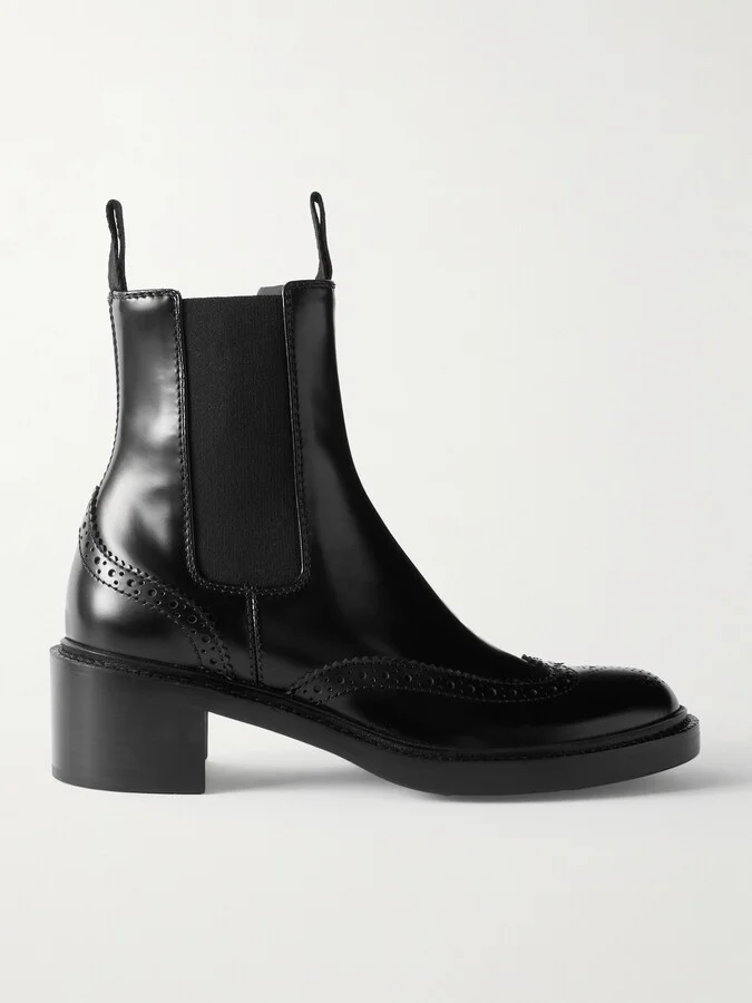 SAINT LAURENT - Vincent Perforated Leather Chelsea Boots - Black