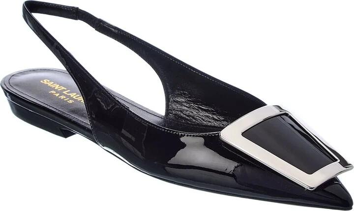 Saint Laurent Vivi Bow Patent Slingback Flat