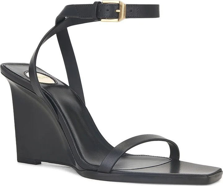 Saint Laurent Wedge Sandal in Black - Image 2