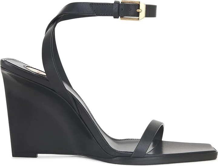 Saint Laurent Wedge Sandal in Black