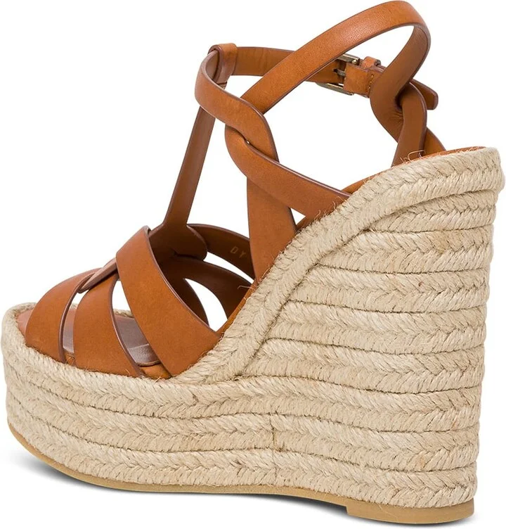 Saint Laurent Woman's Tribute Leather Espadrilles - Image 2
