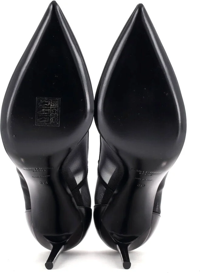 Saint Laurent Women's Anja Pumps Mesh and Leather - Image 4