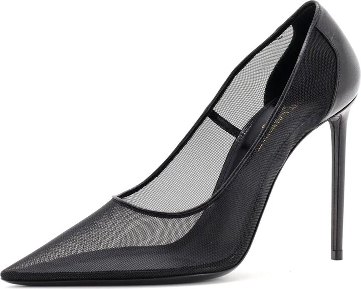 Saint Laurent Women's Anja Pumps Mesh and Leather