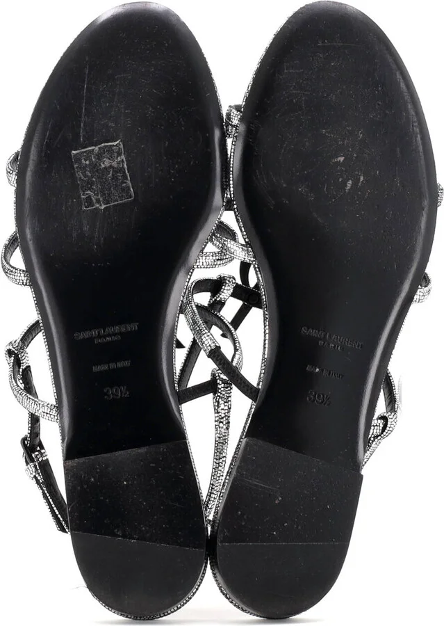 Saint Laurent Women's Cassandra Flat Sandals Leather - Image 4