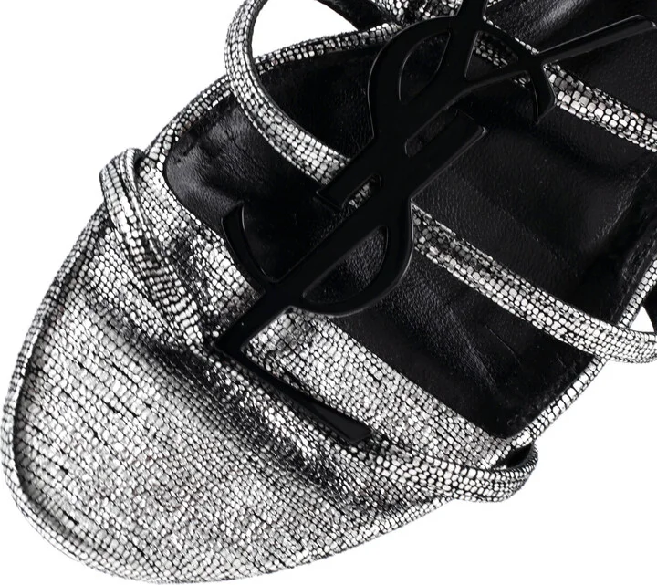 Saint Laurent Women's Cassandra Flat Sandals Leather - Image 5