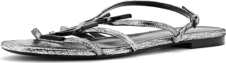 Saint Laurent Women's Cassandra Flat Sandals Leather