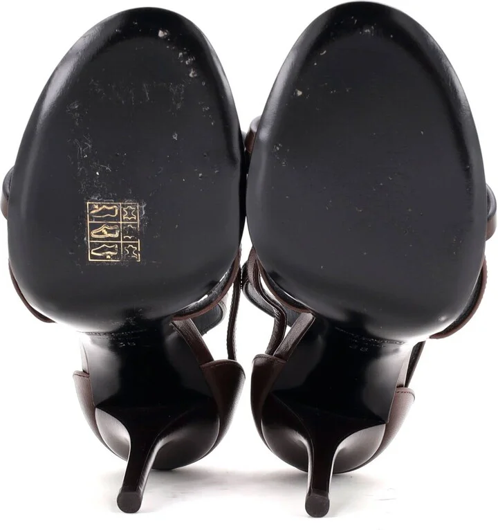 Saint Laurent Women's Cassandra Heeled Sandals Leather 100 - Image 4