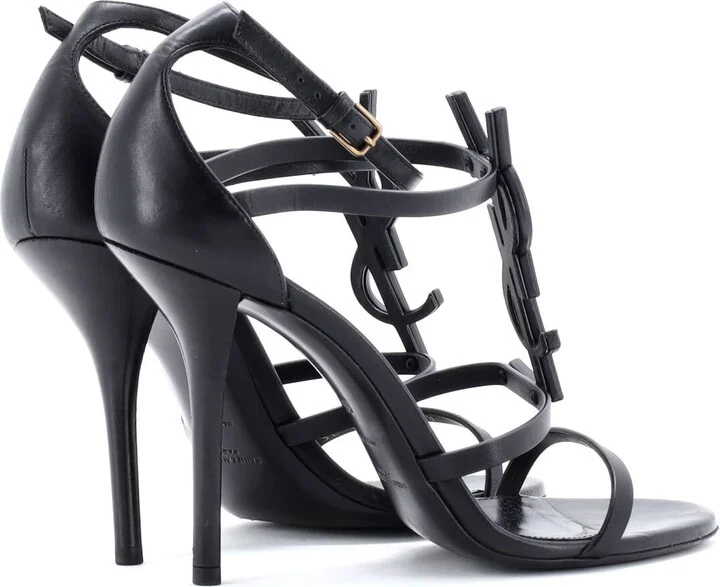 Saint Laurent Women's Cassandra Heeled Sandals Leather 100 - Image 3