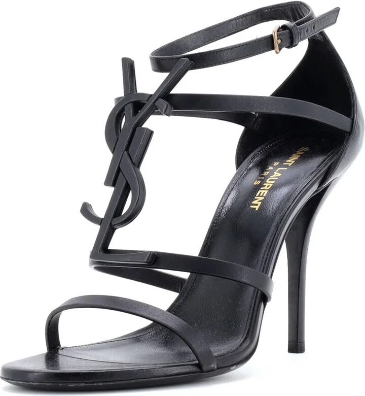 Saint Laurent Women's Cassandra Heeled Sandals Leather 100