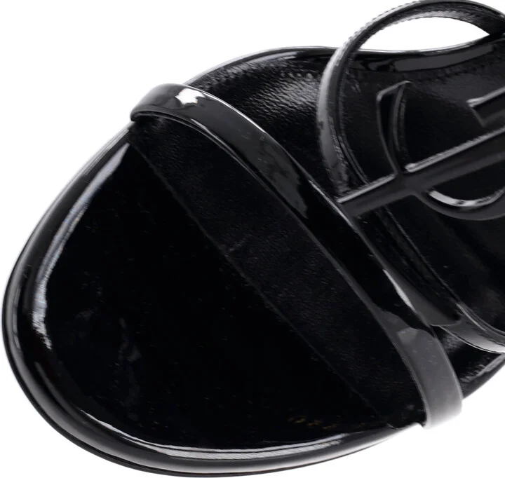 Saint Laurent Women's Cassandra Heeled Sandals Patent 100 - Image 5