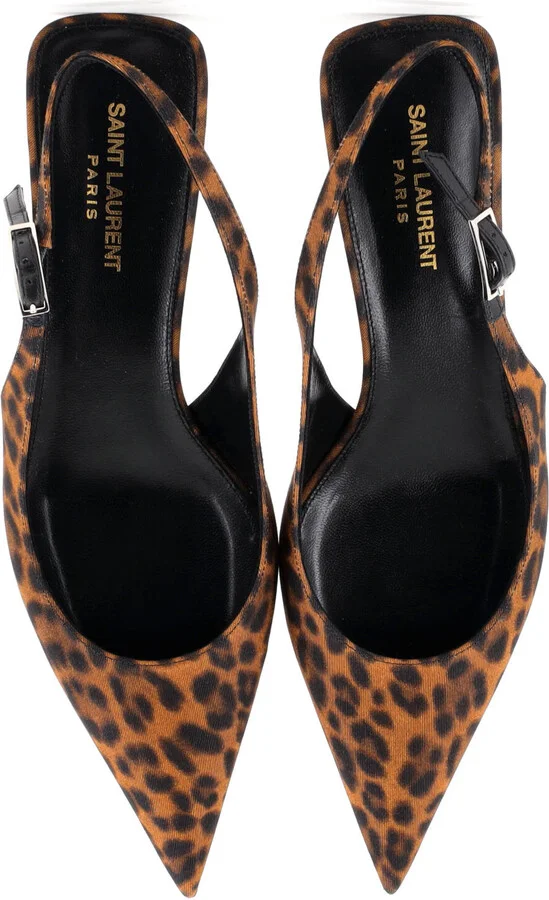 Saint Laurent Women's Cherish Slingback Pumps Printed Silk - Image 2