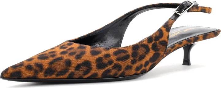 Saint Laurent Women's Cherish Slingback Pumps Printed Silk
