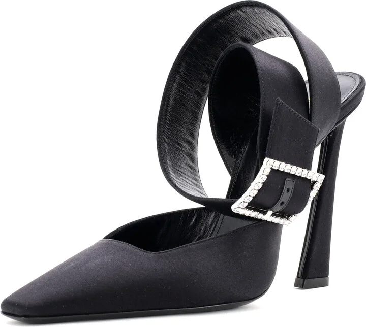 Saint Laurent Women's Claude Ankle Strap Pumps Satin