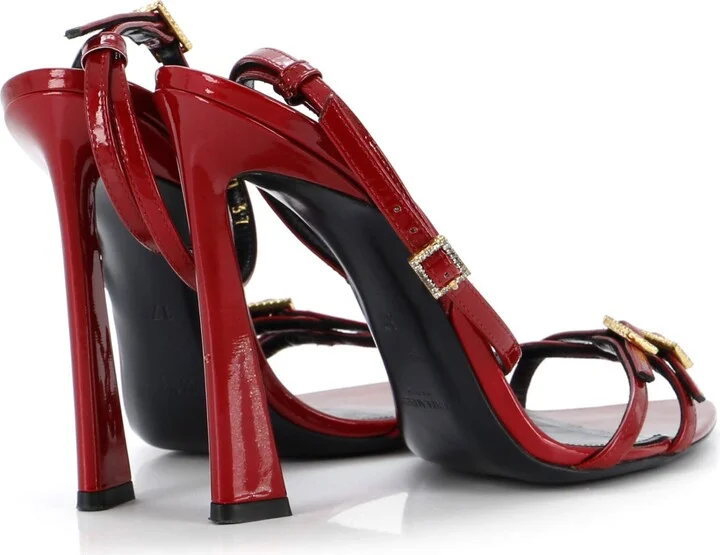 Saint Laurent Women's Gippy Crisscross Mule Sandals Patent 110 - Image 3