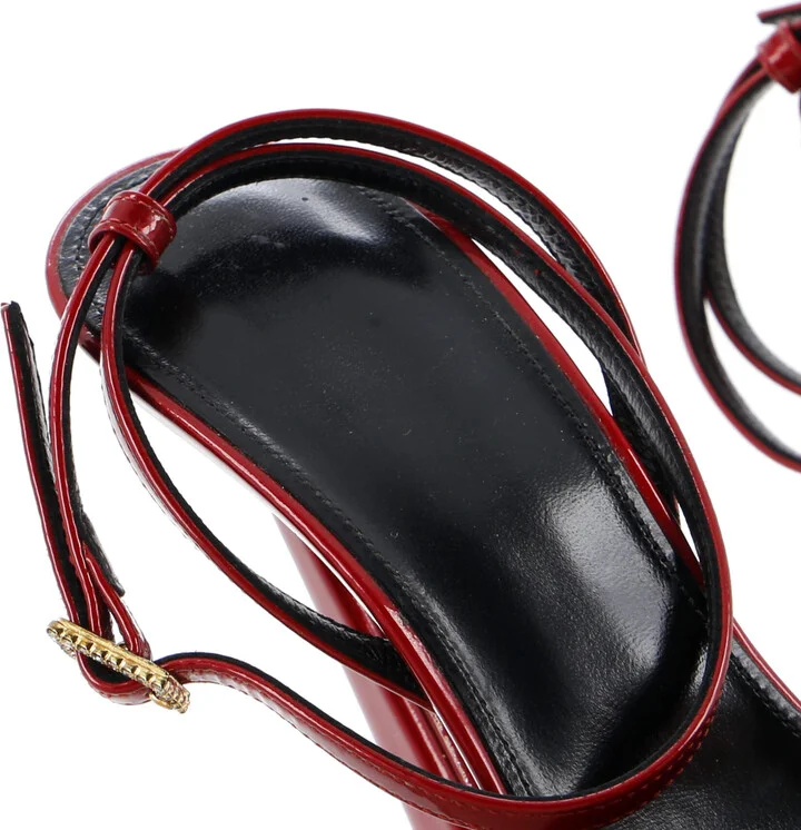 Saint Laurent Women's Gippy Crisscross Mule Sandals Patent 110 - Image 5