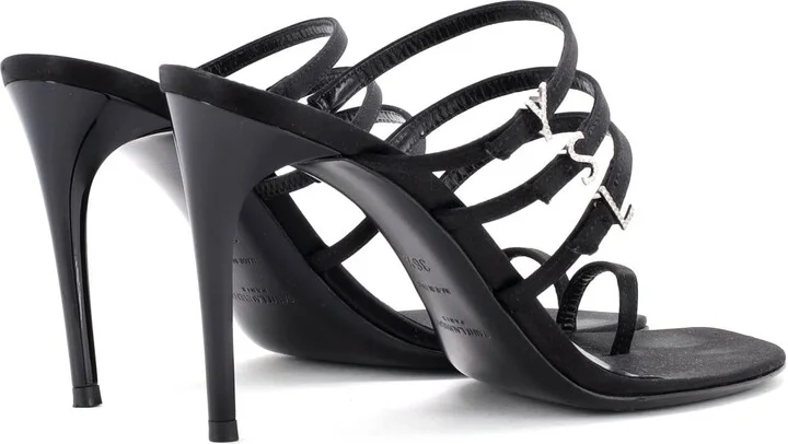 Saint Laurent Women's Jerry Sandals Satin with Crystals 110 - Image 3