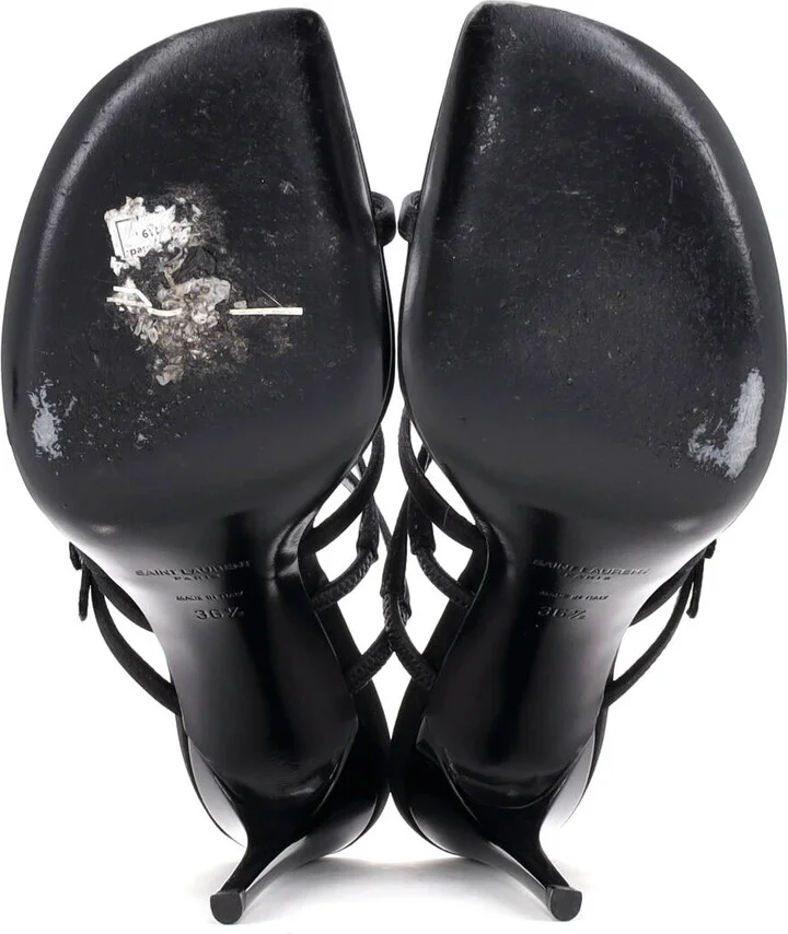 Saint Laurent Women's Jerry Sandals Satin with Crystals 110 - Image 4