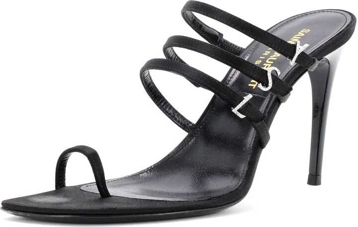 Saint Laurent Women's Jerry Sandals Satin with Crystals 110