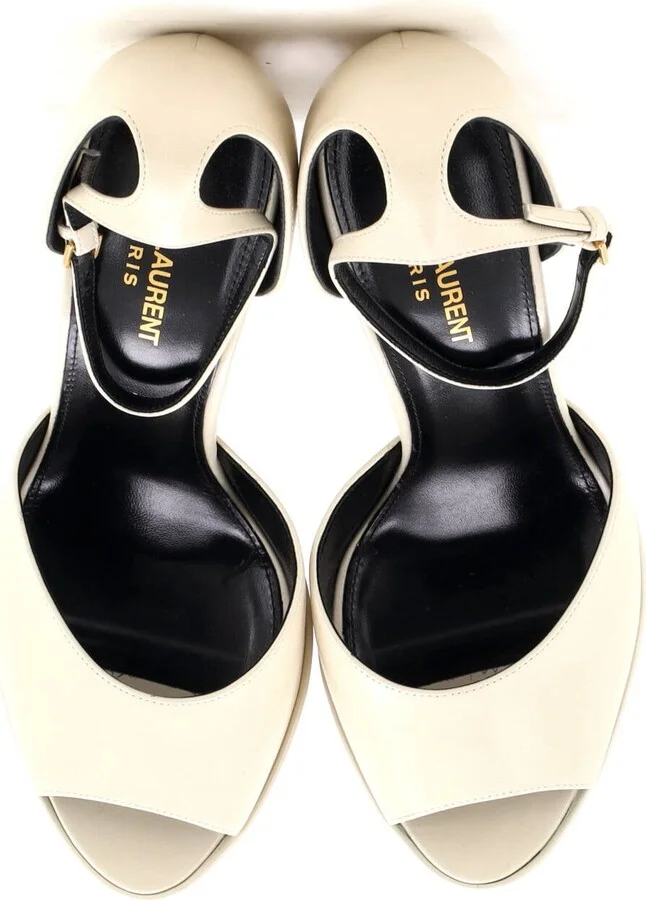Saint Laurent Women's Jodie Platform Heeled Sandals Leather - Image 2