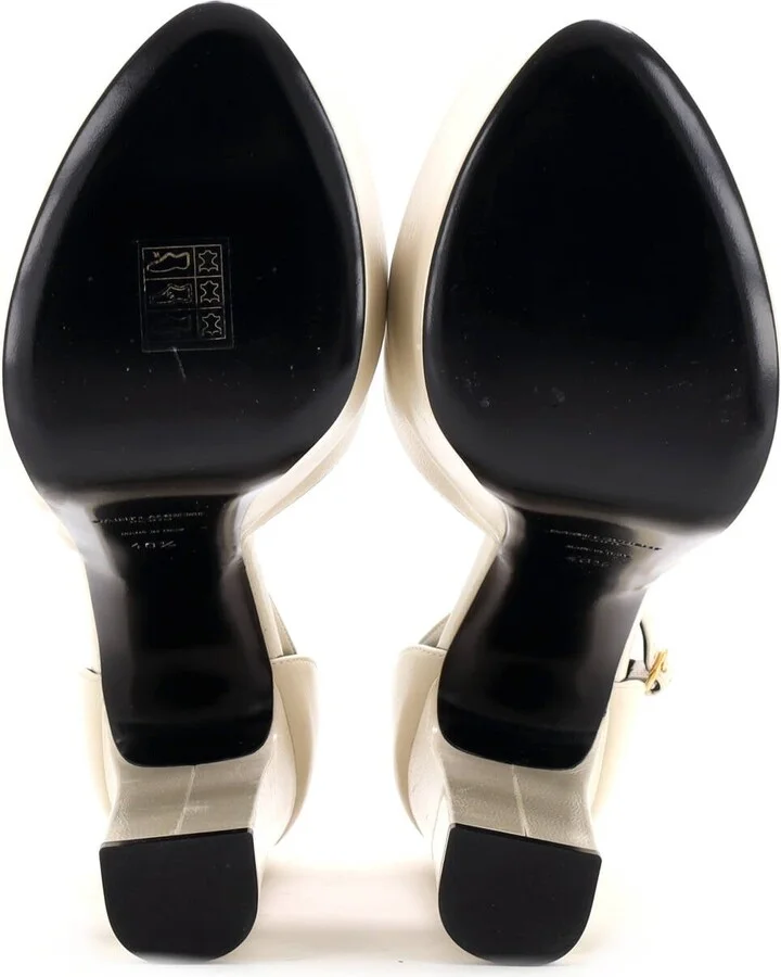 Saint Laurent Women's Jodie Platform Heeled Sandals Leather - Image 4