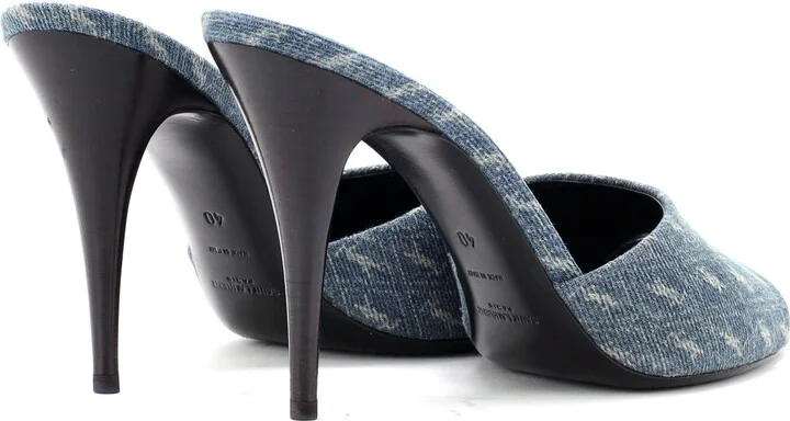 Saint Laurent Women's LA 16 Mules Monogram Denim - Image 3