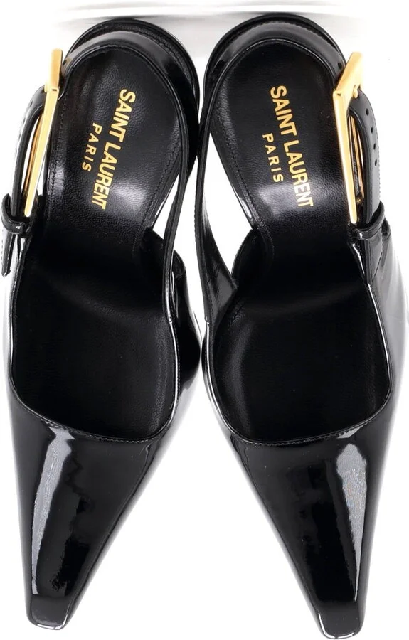 Saint Laurent Women's Lee Slingback Pumps Patent 115 - Image 2