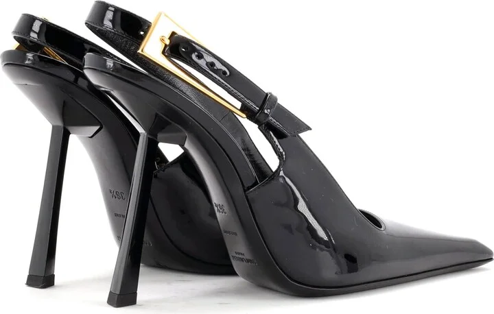 Saint Laurent Women's Lee Slingback Pumps Patent 115 - Image 3