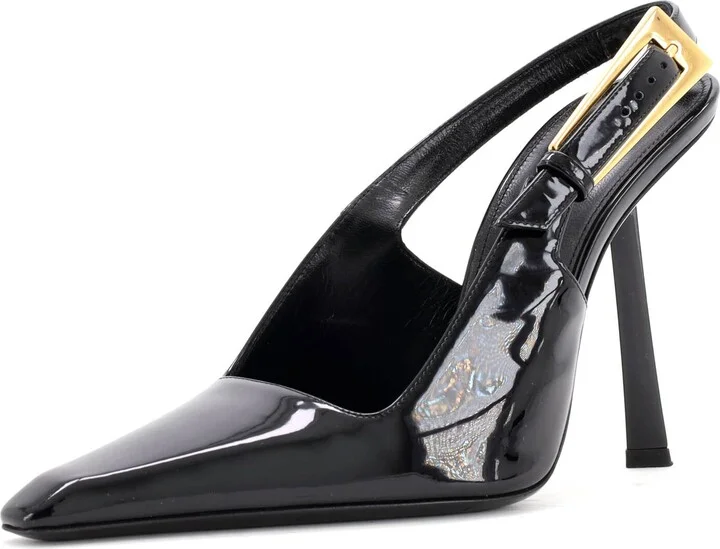 Saint Laurent Women's Lee Slingback Pumps Patent 115