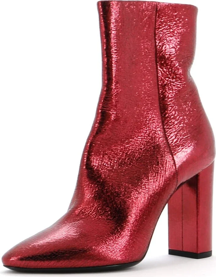 Saint Laurent Women's Lou Ankle Boots Leather