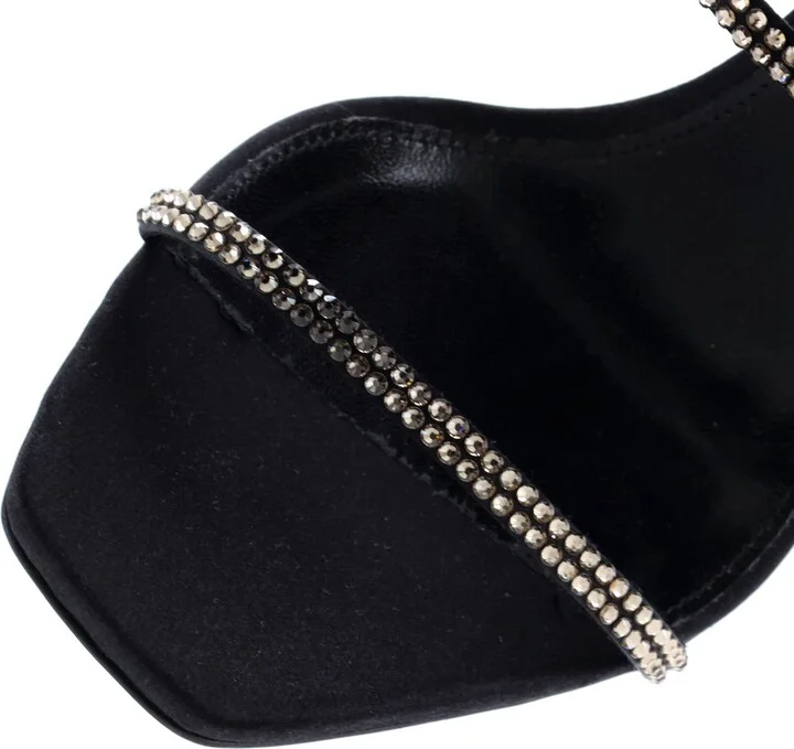 Saint Laurent Women's Opyum Heels Crystal Embellished Satin 110 - Image 5