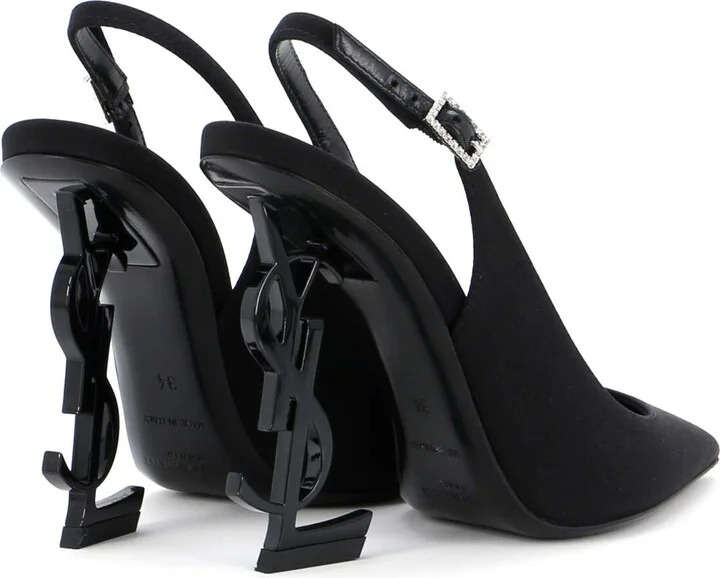 Saint Laurent Women's Opyum Slingback Pumps Silk Crepe 110 - Image 3