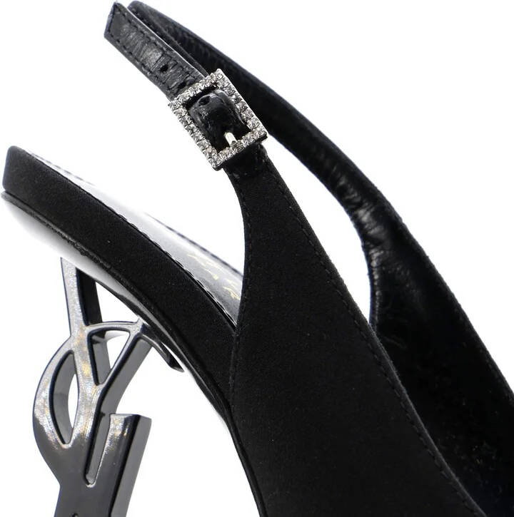 Saint Laurent Women's Opyum Slingback Pumps Silk Crepe 110 - Image 5