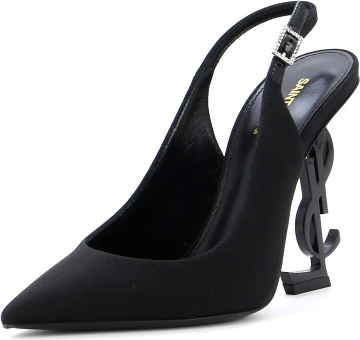 Saint Laurent Women's Opyum Slingback Pumps Silk Crepe 110